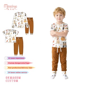 Set per Bambini con Stampa Integrale Personalizzata, Maglia a Collo Alto con Maniche Lunghe per Neonati, Outfit Autunnale per Ragazzi Maxine - Product Image 2