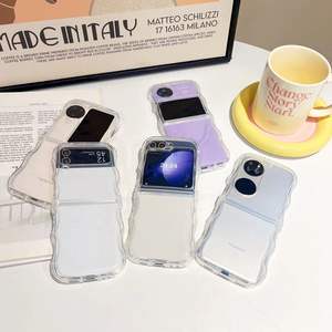 Coque antichoc en TPU transparent Wave Edge pour <span class=keywords><strong>Samsung</strong></span> <span class=keywords><strong>Galaxy</strong></span> Z Flip 6 5 <span class=keywords><strong>4</strong></span>/ Moto RAZR 40 Ultra/Oppo Find N3 Flip - Product Image 2