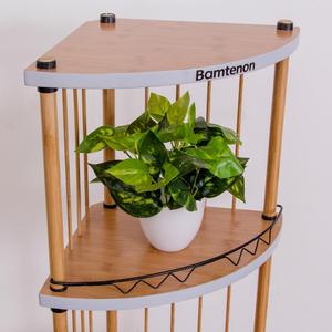 Estantería de esquina de bambú para libros, artículos diversos y plantas en maceta - Product Image 3