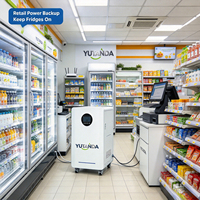 Système de stockage d'énergie solaire domestique YUTANDA 14 kWh, batterie au lithium mobile sur pied avec BMS intégré, 11 000 cycles, alimentation de secours