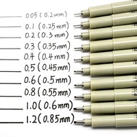 Stylos feutres à encre pigmentée d'archives SA740, tailles de pointe assorties pour l'écriture, le dessin ou le journal intime avec encre noire permanente