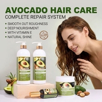 Set de Cuidado Capilar de Marca Propia, Nutritivo, Hidratante Natural, Champú y Acondicionador con Aceite de Aguacate Orgánico, Set de Mascarilla Capilar