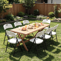 Chaise pliante en plastique robuste de qualité commerciale, chaise pliante blanche pour événements en plein air et jardins