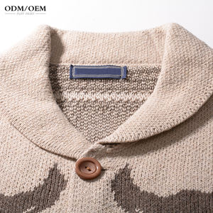 เสื้อคาร์ดิแกนถักคุณภาพสูง ผ้าริบ มีกระเป๋าข้าง ปกคอพับ ติดกระดุมด้านหน้า - Product Image 4