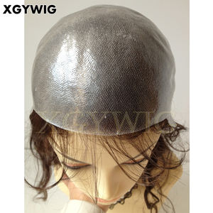 Pedido personalizado <span class=keywords><strong>de</strong></span> cabello humano Remy virgen indio, línea <span class=keywords><strong>de</strong></span> cabello indetectable, pelucas <span class=keywords><strong>de</strong></span> prótesis médica <span class=keywords><strong>de</strong></span> piel polivinílica <span class=keywords><strong>de</strong></span> PU delgada <span class=keywords><strong>para</strong></span> mujeres y hombres - Product Image 2