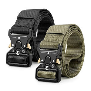 เข็มขัดผ้าใบสีดำแบบกำหนดเองจากโรงงาน สำหรับผู้ชายและผู้หญิง สายไนลอน หัวล็อคอัตโนมัติ เข็มขัดยุทธวิธีสำหรับกิจกรรมกลางแจ้ง - Product Image 2