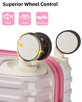 Valises à main légères et populaires Ensemble de bagages à roulettes rose dégradé ABS Sacs à bagages Girly Top 10 ensembles de bagages