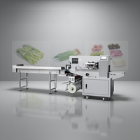 Machine d'emballage numérique automatique haute vitesse pour légumes en film plastique, idéale pour les légumes à feuilles (chou frisé, épinards, laitue, brocoli)