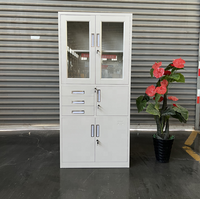 Armoire de rangement moderne pliable et réglable en acier laminé à froid avec 3 tiroirs et coffre-fort