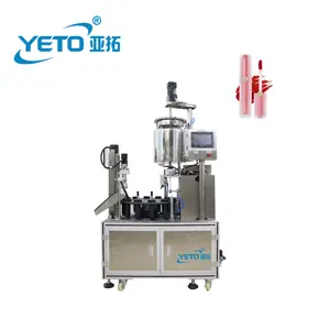 Yeto 2023 New full auto Liquid Lipstick Container lip gloss tube filling plugging capping machine cosmetic tube production line