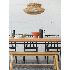 Lustre en rotin de style japonais E27, luminaire suspendu rond à tête unique pour restaurants, salons de thé, maisons d'hôtes zen, hôtels - Product Image 4