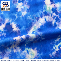 Tissu en maille côtelée extensible respirant imprimé sur mesure 220 g/m² 95 % polyester 5 % élasthanne doux et absorbant pour vêtements (hauts)