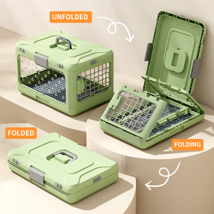 กระเป๋าเดินทางสำหรับสัตว์เลี้ยงแบบพับได้ น้ำหนักเบา มีหน้าต่าง สำหรับสุนัขและแมวขนาดเล็กถึงกลาง  วัสดุ PP หนาพิเศษ ระบายอากาศได้ดี - Product Image 1