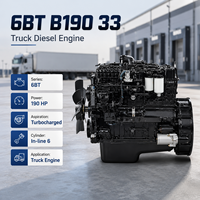 Moteur diesel pour camions et transport commercial, série 6BT B190-33, démarrage électrique, refroidissement liquide en ligne