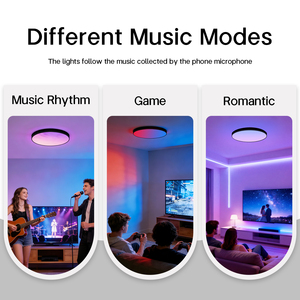 Luces de Techo Inteligentes Tuya de 24W con <span class=keywords><strong>Control</strong></span> por Aplicación Wifi para Sala de Estar, Compatibles con Google <span class=keywords><strong>Home</strong></span> e IOS, Color RGB - Product Image 5