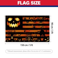 Drapeaux décoratifs d'Halloween personnalisés 3x5 pieds, vente en gros, bannière imprimée fantômes, citrouilles et squelettes effrayants, grands drapeaux de fête pour l'extérieur