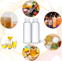 2oz pour mini bouteilles de jus en plastique transparent avec couvercle à vis Petit conteneur de liquide vide et réutilisable Sans danger pour les boissons gazeuses énergisantes Whisky
