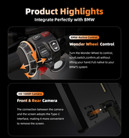 EKIY 6.2'' pour moto BMW, navigation GPS sans fil CarPlay Android Auto, caméra DVR Wonder Wheel, TPMS, écran multimédia moto