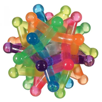 Boule de neutrons en caoutchouc clignotante à LED Jouet sensoriel éducatif Boule météore tricotée colorée lumineuse