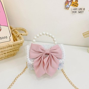 Nuova <span class=keywords><strong>Borsa</strong></span> a <span class=keywords><strong>Tracolla</strong></span> Piccola per Bambine, Design Principessa Cartoon con Fiocco di Perle - Product Image 3