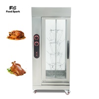 Four Rotatif Gaz/Électrique à Porte Unique pour Rôtir Porc, Canard, Poulet, Poisson – Rôtissoire Fumoir Gril Professionnel pour Viande et Saucisses