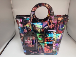 Bolso de mano personalizado con estampado de revistas para <span class=keywords><strong>mujer</strong></span>, Cartera de hombro y bandolera para teléfono móvil - Product Image 3