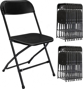 Chaises pliantes en acier noir empilables pour l'extérieur, en gros, <span class=keywords><strong>pas</strong></span> chères, pour les événements, chaises pliantes et empilables - Product Image 1