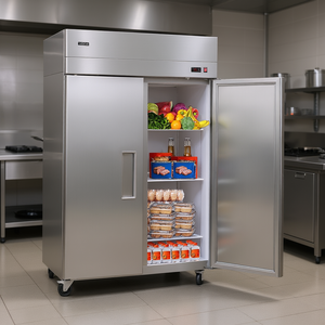 Réfrigérateur commercial Vevor, 31,89 pouces de large, double porte, dégivrage automatique, vertical, avec étagères réglables, pour usage en cuisine - Product Image 2