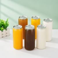 Bouteilles en plastique PET transparentes de qualité alimentaire de 250 ml/350 ml/500 ml/650 ml avec couvercle à anneau en aluminium pour jus, sodas et boissons