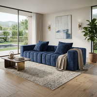 Canapé modulaire personnalisé en velours avec éponge haute densité et service de correspondance des couleurs pour villa