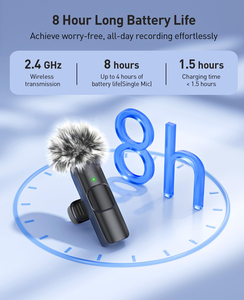 3 in 1 <b>Wireless</b> Lavalier Microphone Lapel <b>Mic</b> for Broadcast Interview Compatible With Mobile Phones Camera Speaker Tablet Pc - Product Image 2