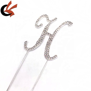 Wedding <strong>Initials</strong> Silver a to Z Diamante Rhinestone Letters <strong>Cake</strong> Pick <strong>Topper</strong> - Product Image 2