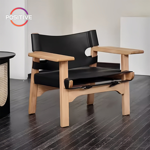 Sillón Individual Minimalista de Lujo para Sala de Estar, Sillón de Balcón, Diseño Creativo, Silla de Cuero con Respaldo en Forma de Sillín - Product Image 1