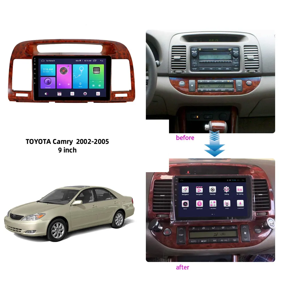 Quadro de mogno para painel de carro, rádio para carro, painel Android, CD player, DVD player, quadro para carro
