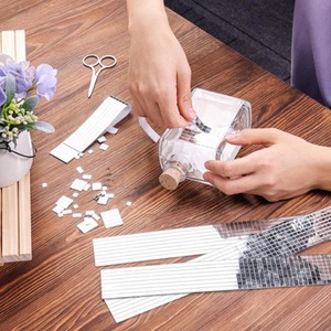 Self Adhesive Mosaic Tiles Disco Tiles Square Mirror Mosaic Tiles for Interior Decoration DIY Disco Ball <b>Card</b> Making Art Collage - Product Image 4