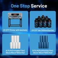 Impresora UV DTF con Efecto 3D, Impresora Automática de Película AB A3, Impresora UV DTF con Barniz para Todos los Materiales, Impresora UV DTF A2