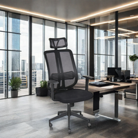 2024 Chaise de direction ergonomique tout en maille Hbada Premium Black Design moderne de haute qualité pour de longues heures de travail