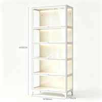Armoire en verre moderne avec étagères modulaires en acier pour la maison, le salon, la villa et l'hôtel - Gain de place, durable, grande capacité de rangement