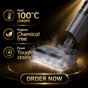 <span class=keywords><strong>Mopa</strong></span> de <span class=keywords><strong>Vapor</strong></span> <span class=keywords><strong>Multifuncional</strong></span> Autolimpiante de Doble Tanque, 110-240V 1050W, Limpiador de Pisos Eléctrico Portátil de Mano - Product Image 1