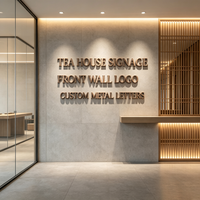 Enseigne Moderne pour Magasin d'Optique – Lettres 3D en Métal Gris – Logo Commercial Personnalisé pour Panneau d'Entrée – Non-éclairé – Vente Directe Usine