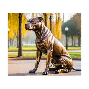Estatua de Perro <span class=keywords><strong>Pitbull</strong></span> Sentado, de Bronce, Tamaño Real, Diseño Moderno, Escultura de Animal Fiel, <span class=keywords><strong>en</strong></span> <span class=keywords><strong>Venta</strong></span> - Product Image 2