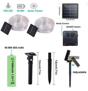 Newish función lámpara Solar al aire libre Arco Iris <span class=keywords><strong>LED</strong></span> luces de Navidad decoración control remoto lámpara de color luces de cuerda impermeables - Product Image 5