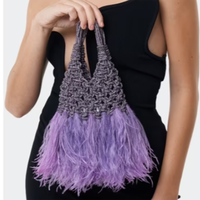 Pochette de soirée haut de gamme pour femme, ornée de strass et de plumes, tissée à la main, idéale pour les fêtes et les danses