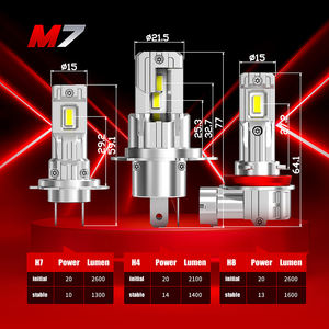 Bombilla LED para Faros Delanteros <span class=keywords><strong>M7</strong></span> de Calidad Estable, Sin Ventilador, 9005 9006 HB3 H11 H7, con Chips LED 7035, 20W 5000LM, PCB de Cobre para Automóviles - Product Image 3