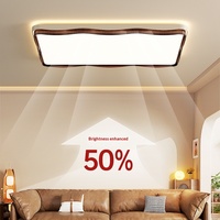 Plafonnier en métal ondulé, forme de nuage couleur noyer, rond, carré, rectangulaire, LED à intensité variable, pour chambre à coucher