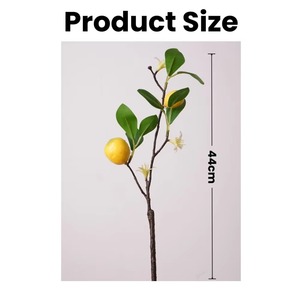 Venta al por mayor de ramas de limón artificiales amarillas, 2 frutas, plantas artificiales, accesorios de fotografía para el hogar, jardín, <span class=keywords><strong>restaurante</strong></span>, decoración - Product Image 2