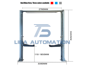 Liba ลิฟต์ยกรถแบบ2เสาสำหรับอุปกรณ์โรงรถอัตโนมัติ4000kgs ปลดล็อกแบบสองขั้ว - Product Image 2