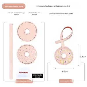 ชุดทำพวงกุญแจ DIY ใหม่ สำหรับคู่รัก แฟนสาว ทำมือ รูปอาหาร โดนัท วัสดุทำพวงกุญแจ จี้ห้อยกระเป๋า พวงกุญแจหลากสี - Product Image 6