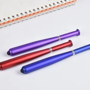 Promotionele Metalen Plastic Honkbalknuppel Pen Stylus Balpennen Met Aangepast Logo