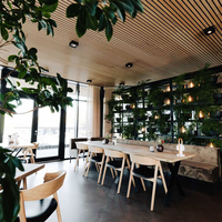 Panneau acoustique insonorisant en bois 3D, design moderne en MDF à lattes de bois pour salon, entrepôt et hôtel